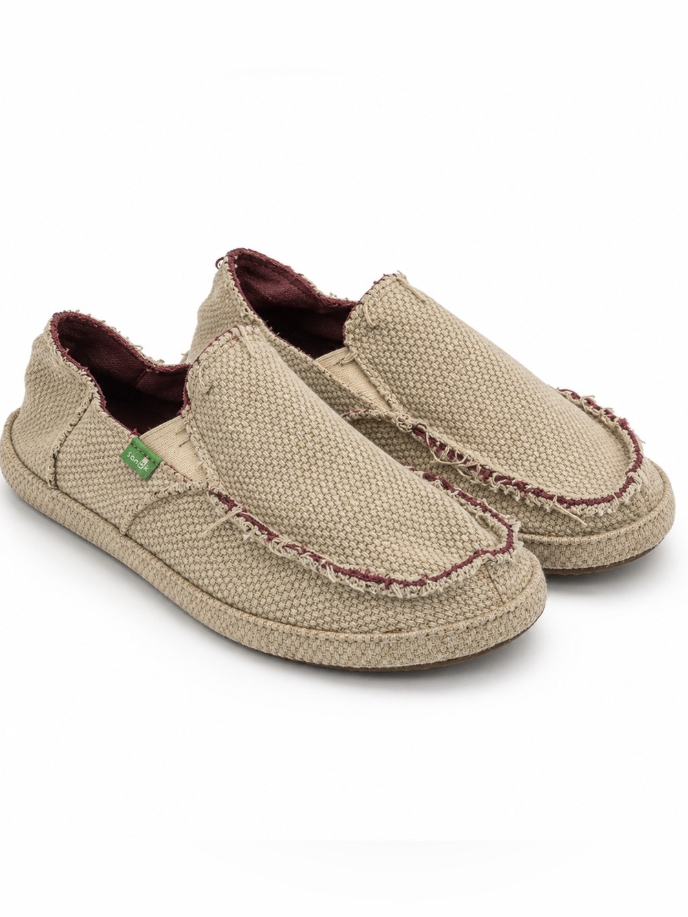 Sanuk Vagabond Sidewalk Surfer Woven Coastal Comfort Slip-On Shoes Khaki Men’s 7